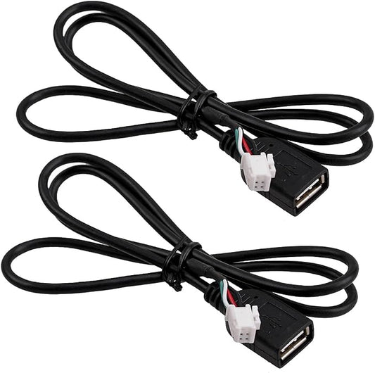 beler Universal 4Pin & 6Pin Connector USB Extension Cable Adapter for Android Car Radio Stereo