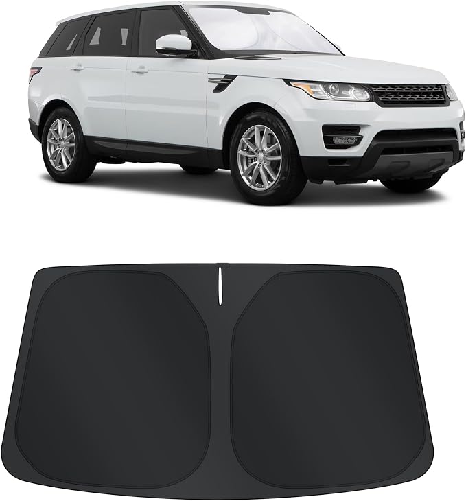 TINGLU Sun Shade for Land Rover Range Rover Sport 2014-2022 Accessories Windshield Sun Shade Window Shade UV Rays Protection Sun Visor Cover with Steering Wheel Sunshade Storage Bag