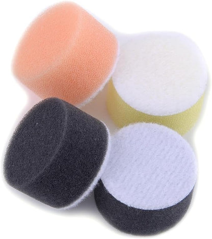 beler 2pcs 1" 25mm M6 Backer Plate & 60pcs Mixed Sponge Buffing Polishing Pads (rough & medium & fine 20pcs each) Fit For Car Polisher