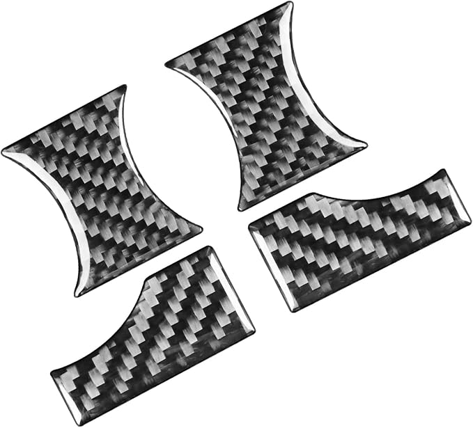 Real Quality Carbon Fiber Decor Car A/C Switch Frame Sticker Climate Control Trim Compatible with Dodge Charger 2008 2009 2010 Interior Accessories Decal Style A 5PCS Black