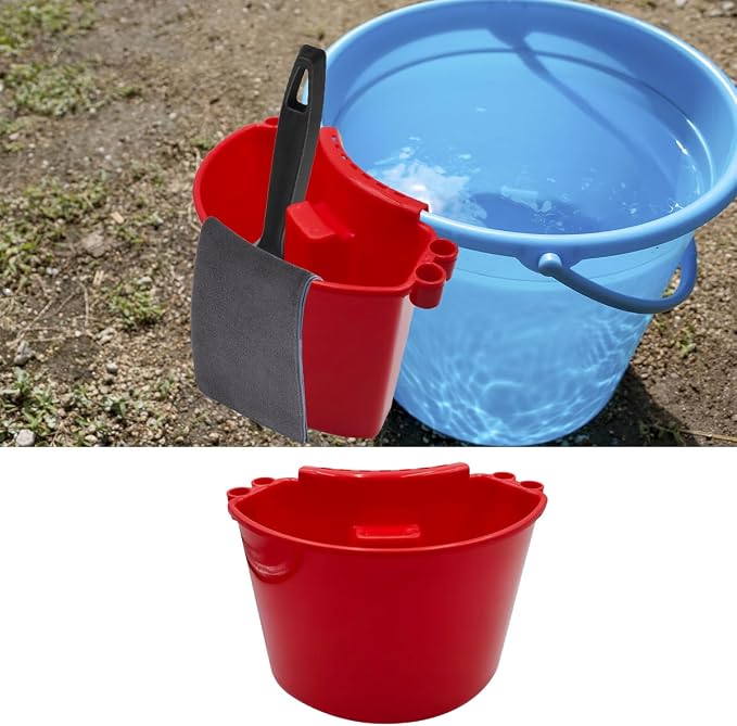 Craedli Car Detailing Bucket Organizer, Multipurpose Auto Hanging Cleaning Tool Organizer, Universal Portable Vehicle Washing Bucket Accessories for Car, Home, Garden, Camping (Red)