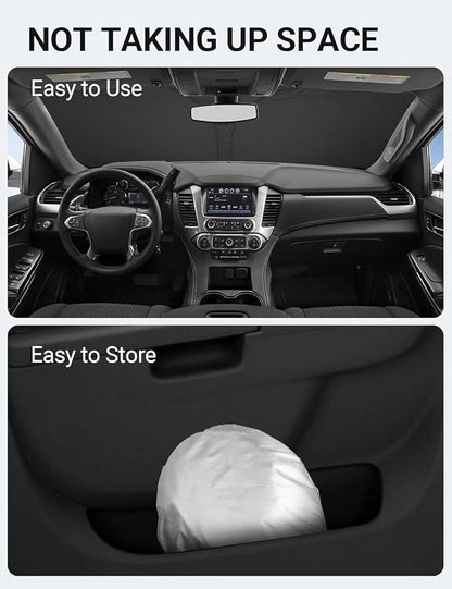 Proadsy 2026 Upgrade Front Windshield Sun Shade Foldable Sunshade Protector Custom Fit 2015-2020 Tahoe SUV Accessories