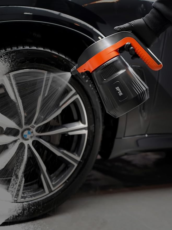 SPTA Pressure Foam Sprayer, 2.25L/76 oz Electric Pressurized Soap Sprayer Car Foam Sprayer, Cordless Pump Sprayer, Car Wash Pressure Washer Foamer with 500ML Shampoo for Detailing