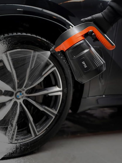 SPTA Pressure Foam Sprayer, 2.25L/76 oz Electric Pressurized Soap Sprayer Car Foam Sprayer, Cordless Pump Sprayer, Car Wash Pressure Washer Foamer with 500ML Shampoo for Detailing
