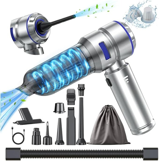 WINWEND Portable Car Vacuum - 22000PA Cars Vacuum Cleaner High Power 4 in 1 Compressed Air Duster & Air Blower & Pump Hand Held Vacuums Cordless with Brushless Motor for Car Home Office Blue