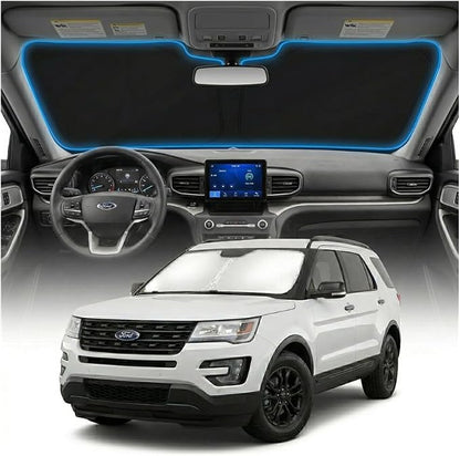 for Ford Explorer Sun Shade Windshield Cover - Custom Fit Explorer Accessories 2020-2025 2026 Sunshade Foldable UV Protection & Heat Shield Sun Visor Accessories
