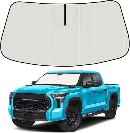 Windshield Sun Shade for Toyota Tundra 2022-2026, Front Window Visor Accessories, Folding Design Blocks Heat & UV Rays Maintain Cool Interior and Save Space