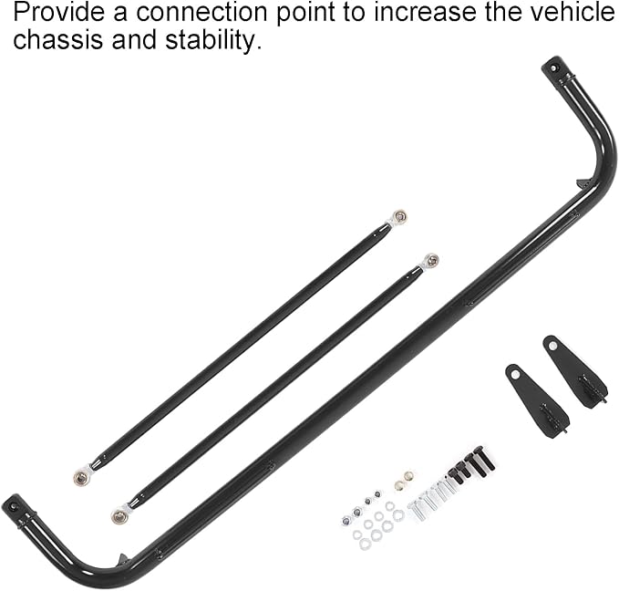 Precise 49in Racing Safety Seat Belt Chassis Roll Harness Bar Kit Stainless Steel Universal for Racing Enthusiasts (B black)