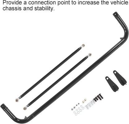 Precise 49in Racing Safety Seat Belt Chassis Roll Harness Bar Kit Stainless Steel Universal for Racing Enthusiasts (B black)