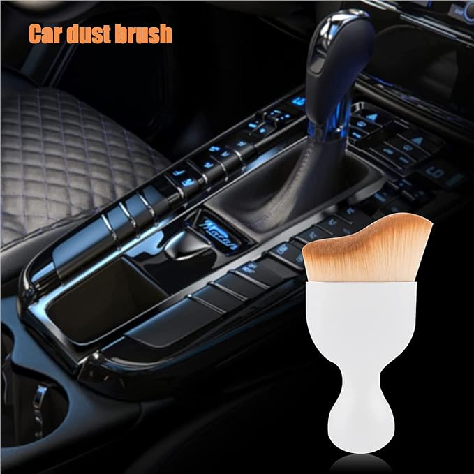 1 PC Car Interior Dust Brush, Auto Scratch Free Detailing Brush, Soft Car Interior Cleaning Brush Auto Accessories for Automotive Dashboard, Air Conditioner Vents, Computer (White)