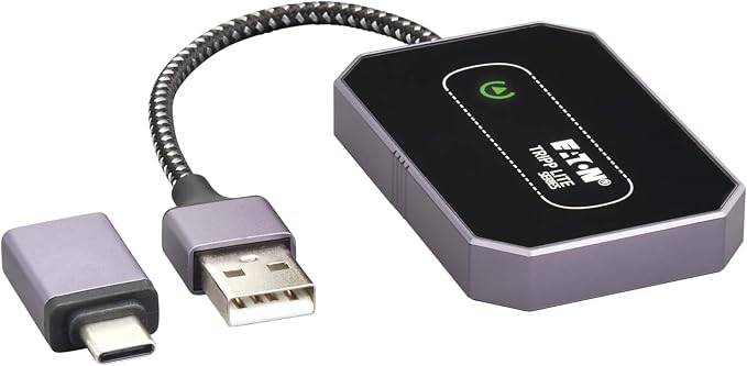 TRIPP LITE Eaton Series Bluetooth Apple CarPlay Wireless Adapter for Car Screen, Mini Portable Size, USB-C and USB Adapter, iOS 10+, Plug and Play, iPhone Compatible, 3-Year Warranty (U264-001-APL)