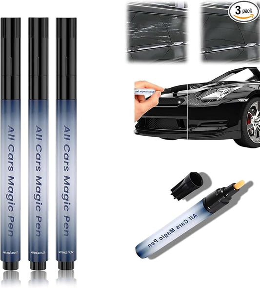 All Cars Magic Pen,Scratch Remover Pen,Black Car Paint Scratch Repair 3pcs | Quick Fix for Scratches and Paint, Fits All Car Colors,Lightweight and Fast,Long-Lasting,Effective Performance