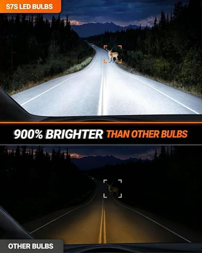SEALIGHT H4 Bulb, 60000LM 900% Super Brighter For Uber, With 25000RPM Powerful Cooling Fan, Eye-protected 6500K S7S Series, 10 Years Lifespan Pack of 2