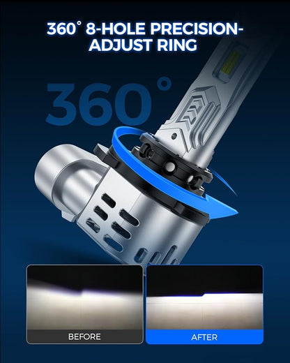 Marsauto 9006/HB4 Light Bulbs, 60,000LM 1200% Brightness, 80000+ Hours Lifespan, 6500K Pure White H13/9008 Light Conversion Kits, Plug N Play, Pack of 2