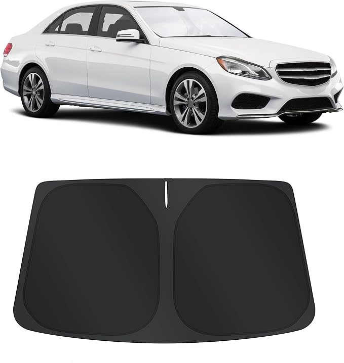 TINGLU Sun Shade for Mercedes Benz GLE-Class 2012-2019(Not for GLE Coupe) Accessories Windshield Sun Shade Window Shade UV Rays Protection Sun Visor Cover with Steering Wheel Sunshade Storage Bag
