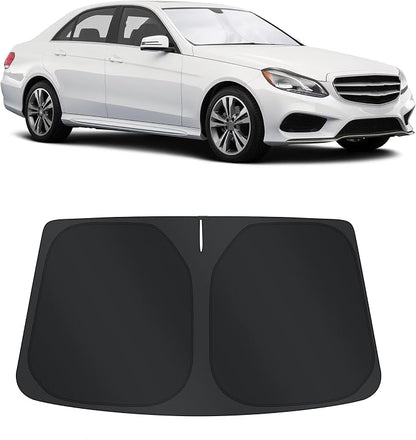 TINGLU Sun Shade for Mercedes Benz GLE-Class 2012-2019(Not for GLE Coupe) Accessories Windshield Sun Shade Window Shade UV Rays Protection Sun Visor Cover with Steering Wheel Sunshade Storage Bag