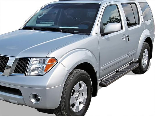 APS Running Boards (Nerf Bars Side Steps Step Bars) Compatible with Nissan Pathfinder 2005-2012 (Black Powder Coated 4 inches)