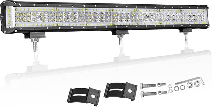 30 Inch Side Shooter LED Light Bar, Muto-Beam 450W Quad Row Light Bar LED Fog Lamp Off Road Driving Spot Flood Combo Work Lamp for Truck UTV ATV Pickup SUV Boat