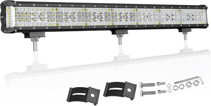 30 Inch Side Shooter LED Light Bar, Muto-Beam 450W Quad Row Light Bar LED Fog Lamp Off Road Driving Spot Flood Combo Work Lamp for Truck UTV ATV Pickup SUV Boat