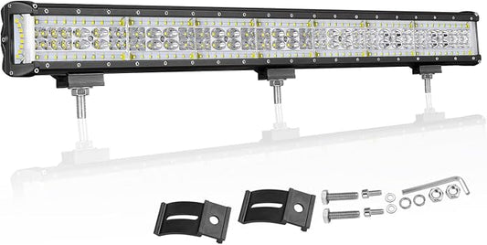 30 Inch Side Shooter LED Light Bar, Muto-Beam 450W Quad Row Light Bar LED Fog Lamp Off Road Driving Spot Flood Combo Work Lamp for Truck UTV ATV Pickup SUV Boat