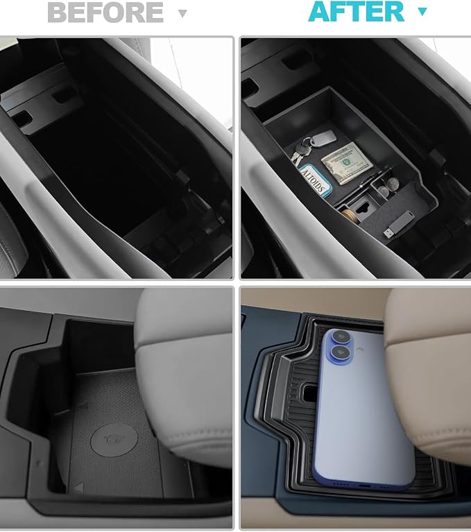 CDEFG 2Pcs for 2026 Mazda CX5 Center Console Organizer for 2026 Mazda CX-5 (S/Select/Preferred/Premium/Premium Plus) Accessories Middle Console Armrest Hidden Storage Box