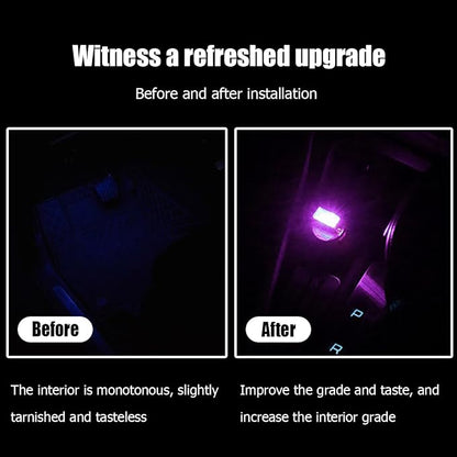 BESULEN Car Interior Atmosphere Lamp, Plug-In USB Interface LED Vehicle Ambient Lighting Kit, Portable Mini Automotive Night Light Decoration Accessories, Universal for SUV, Sedan, Truck (Pink/Purple)