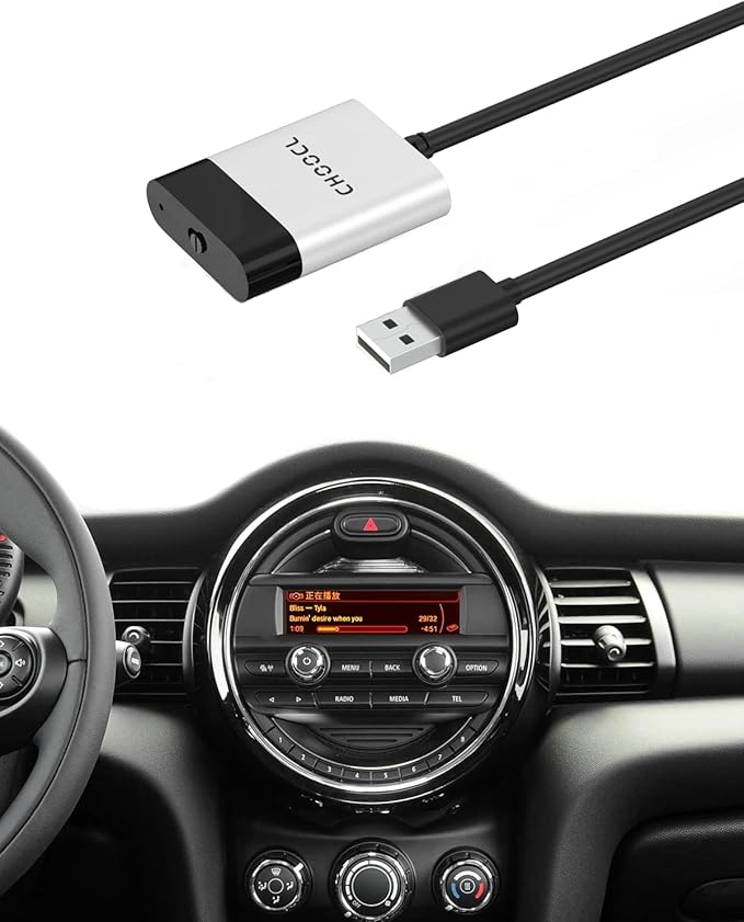 Bluetooth Car Adapter Compatible for BMW Mini One - USB Interface, Bluetooth Receiver for iPod Music Sourse Compatible with iOS/Android
