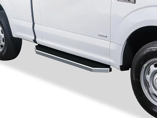 APS 6in 304 Stainless Steel (Polished Flat Style) Running Boards Side Bars Side Steps Compatible with Ford F150 2015-2026 Regular Cab & F-250 F-350 Super Duty 2017-2026