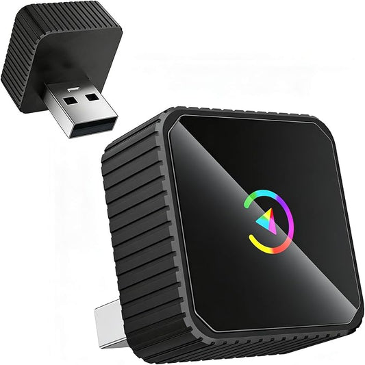 Wireless CarPlay Adapter, 2-in-1 Mini CarPlay & Android Auto Wireless Adapter, Plug & Play, Auto Connect, Car Accessories, Car Play Dongle Compatible with iPhone & Android