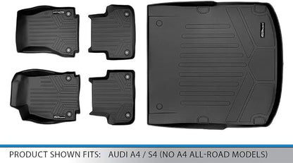 MAXLINER Custom Fit Floor Mats 2 Rows and Cargo Liner Set Black for 2017-2019 Audi A4 / S4 (No A4 All-Road Models)