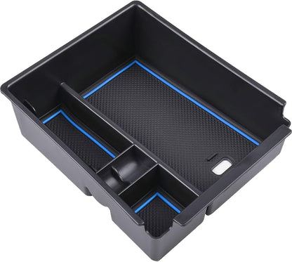 HGWEI Center Console Organizer Compatible with 2022-2024 Hyundai Tucson & Santa Cruz 2022-2026 Interior Accessories Armrest Storage Box Insert Tray (Not for 2025 Limited/Hybrid/Plug-in Hybrid) Blue