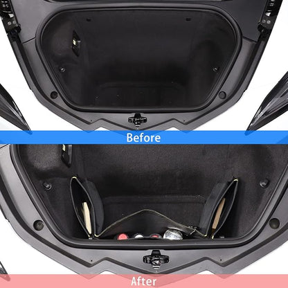 CHEAYAR Front Trunk Storage Organizers Compatible with Corvette C8 Stingray 2020-2023, Black Mesh Cargo Net, C8 Accessories - Trunk Organizer and Storage with Mesh Pocket