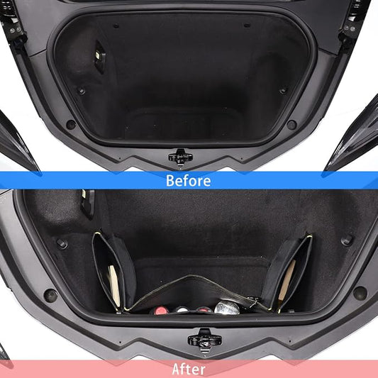 CHEAYAR Front Trunk Storage Organizers Compatible with Corvette C8 Stingray 2020-2023, Black Mesh Cargo Net, C8 Accessories - Trunk Organizer and Storage with Mesh Pocket