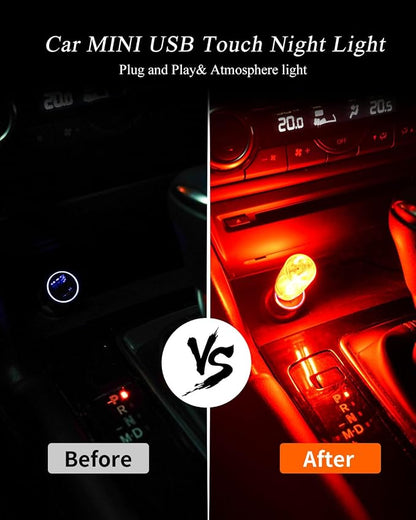 USB Light Touch Dimmable Retro USB Led Lights for Car,Mini USB Light Bulb Ambient Lighting for Car Bedroom Party Christmas Hallway Camping,Red 2Pack