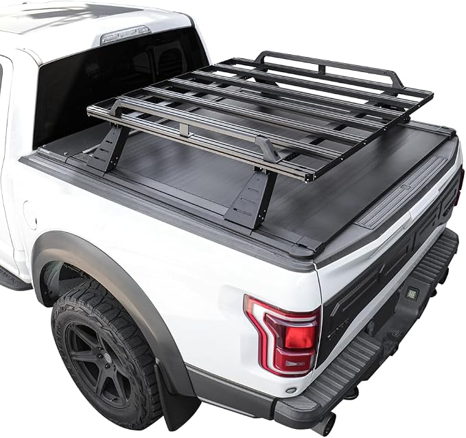 Syneticusa AR Automatic Retractable Truck Bed Cover with R2 Rack for Silverado Sierra 2500 3500 2020–2026 | 6’8” 82.2” Bed | Aluminum Hard Tonneau Cover | Waterproof, Low-Profile