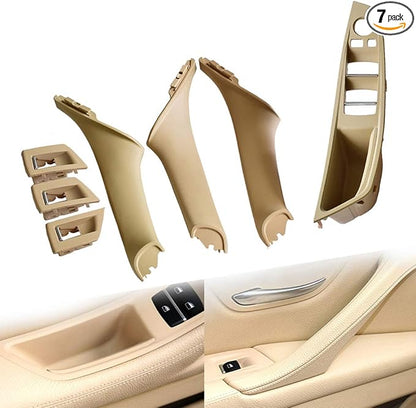 Side Door Handle for BMW 5 Series F10 F11,Inner Door Pull Handle Trim Cover Kits Replacement Window Switch Armrest Panel for BMW 520 523 525 528 530 535 (Beige)