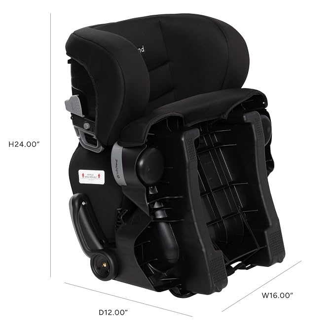 Baby Trend Protect 2-in-1 Folding Booster Seat, Midnight Black – Fold-Flat Travel-Ready Design, Lightweight Build, Belt-Positioning Comfort