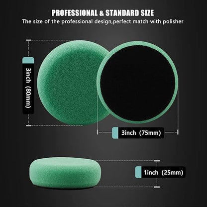 SPTA 29pcs Drill Buffing Pad Detail Polishing Pad Mix Size Kit with 5/8-11 Thread Backing pad & Adapters for Car Sanding, Polishing, Waxing (29Pcs Mini Polishing Pad Set1)