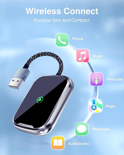 Wireless CarPlay & Android Auto Adapter 2 in 1, 2026 Upgrade 5G WiFi Dongle for Factory Wired CarPlay Cars, Convert Wired to Wireless for iPhone & Android, Plug & Play
