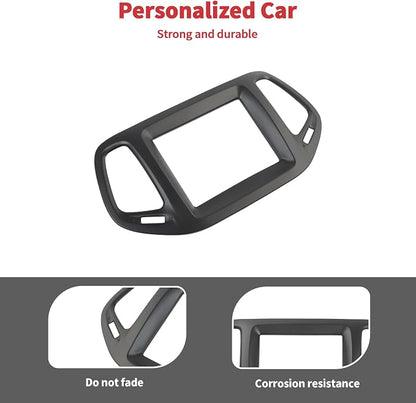 Linskip Information Screen Trim Compatible with 2017 2018 2019 2020 2021 Jeep Compass, Air Vent Covers for Jeep Compass Interior Accessories(Matte Black)