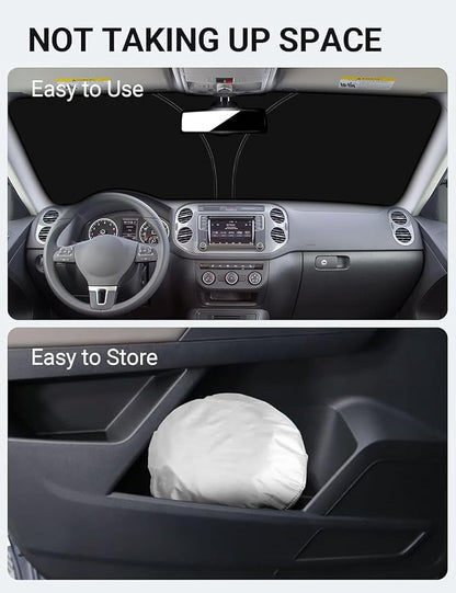 Proadsy 2026 Upgrade Front Windshield Sun Shade Foldable Sunshade Protector Custom Sun Visor Fit 2009-2017 Volkswagen VW Tiguan Accessories
