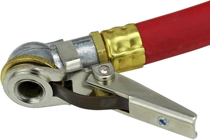 Milton 573A Pro Analog Pistol Grip Inflator with Pressure Gauge - 36" Hose Ball Chuck w/Clip - Assembled in USA 160 PSI