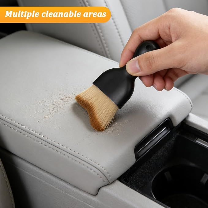 3PCS Car Detailing Brush Kit, Soft Vehicle Interior Detail Dusting Cleaning Brushes Set, Automotive Interior Dash Duster Cleaner Tool Kit, Universal for Most Vehicles