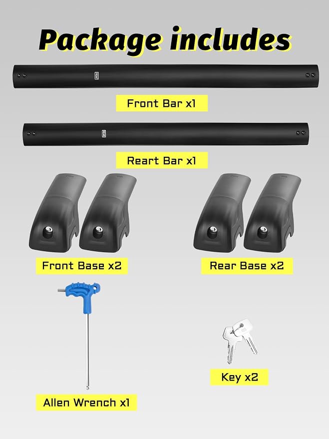 Gdydi 220lbs Crosstrek 2024 2025 Limited/Premium/Sport Lockable Roof Rack Cross Bars Black Aluminum Roof Rack, Fit Side Roof Rails (Not for Wilderness), Rooftop Cargo Carrier Luggage Cross Bars