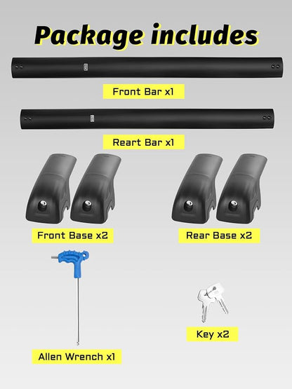 Gdydi 220lbs Crosstrek 2024 2025 Limited/Premium/Sport Lockable Roof Rack Cross Bars Black Aluminum Roof Rack, Fit Side Roof Rails (Not for Wilderness), Rooftop Cargo Carrier Luggage Cross Bars