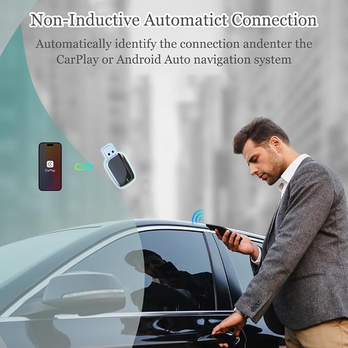 Carplay Adapter for Jaguar XE/XF/XJ 2017 2018 2019 2020 2021 2022 2023 2024, Plug & Play Auto Connection Car Multimedia USB Adapter Stable Data Link Retains Original Car Screen and Buttons
