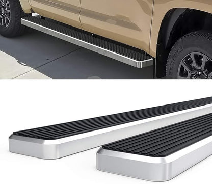 APS Running Boards 6 inches Compatible with Toyota Tundra 2007-2021 CrewMax 304 Stainless Steel (Nerf Bars Side Steps Side Bars)