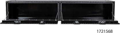Buyers Products 1721568 Black Aluminum Diamond Tread Topsider Truck Box With Drop Door, 96x18x16 Inch, Weather Resistant, Locking Compression Latch, No Drill Install, Made in USA