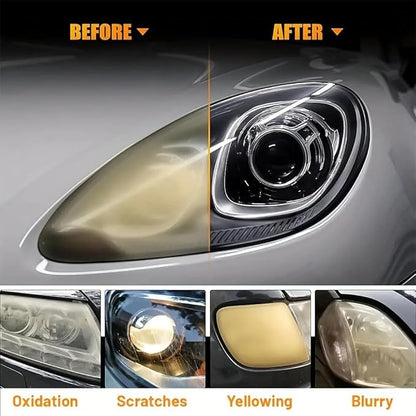 QIFOR Automotive Headlight Restoration Kit Oxidized and Yellowed Automotive Headlamps Blurring Enhanced Crystallization Coating Refurbisher,Maximum Gloss & Shine