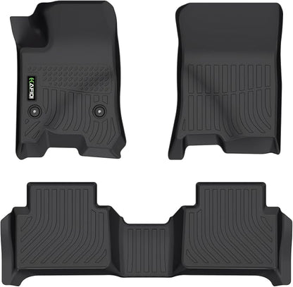 Floor Mats for Chevrolet Chevy Colorado 2023-2025 2026(Crew Cab) & GMC Canyon 2023-2026 All Weather Protection TPE Heavy Duty Automotive Floor Liners Custom Front& 2nd Row Accessories, Black
